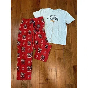 LIFE IS GOOD Men's Soft Comfy Sleep Lounge Pant Shirt Set Medium Christmas